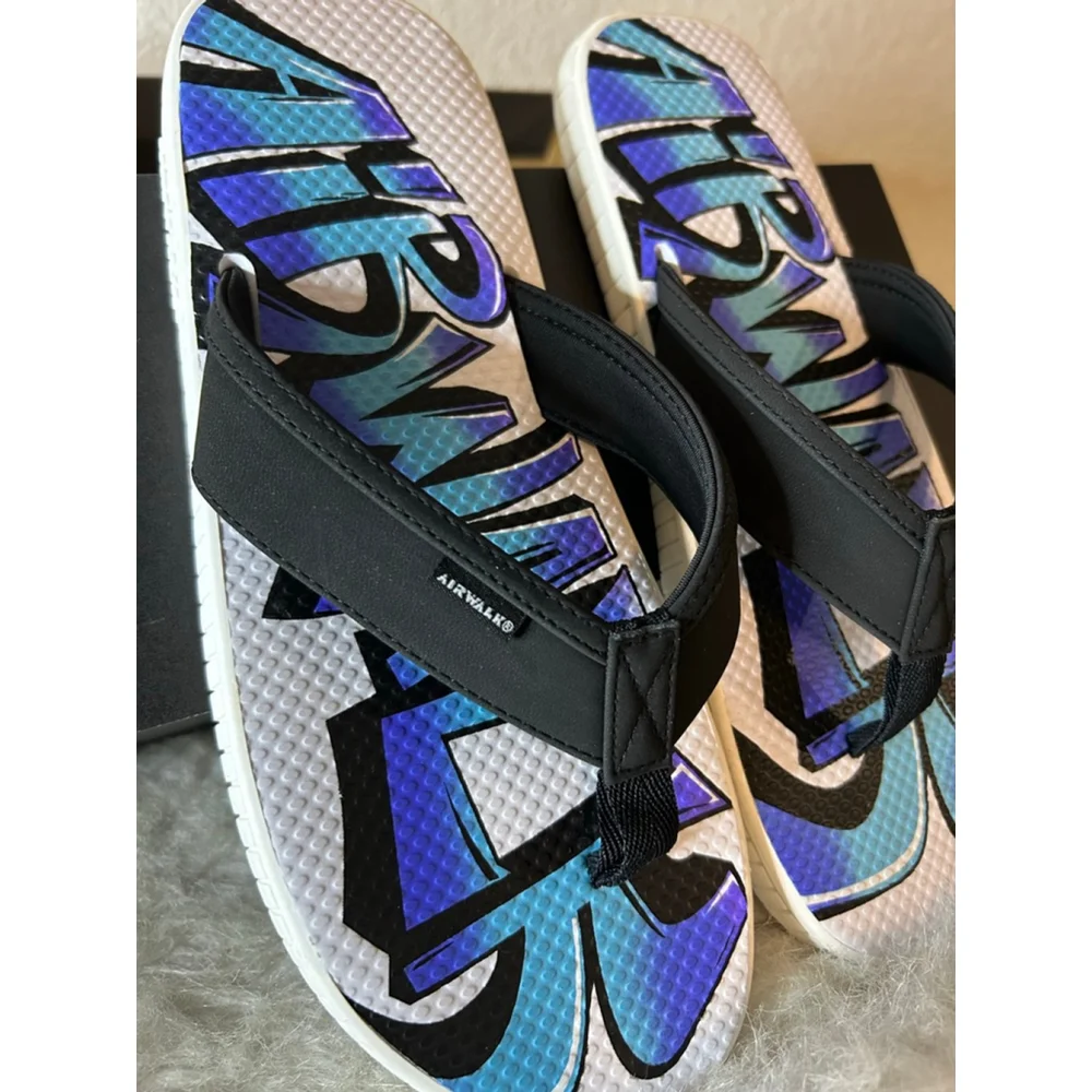 NIB Airwalk Deck11 Black Flip Flop Sandals Men Size 9/Women 11